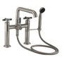 California Faucets - Industrial Deck Mount Tub Filler - Low Quad Spout - Gloss White