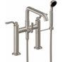 California Faucets - Industrial Deck Mount Tub Filler - Low Quad Spout - Gloss White