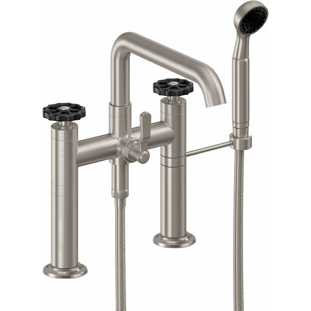 California Faucets - Industrial Deck Mount Tub Filler - Low Quad Spout - Gloss White