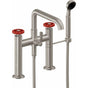 California Faucets - Industrial Deck Mount Tub Filler - Low Quad Spout - Gloss White