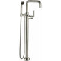 California Faucets - Industrial Single Hole Floor Mount Tub Filler - Quad Spout - Gloss White