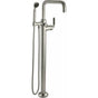 California Faucets - Industrial Single Hole Floor Mount Tub Filler - Quad Spout - Gloss White