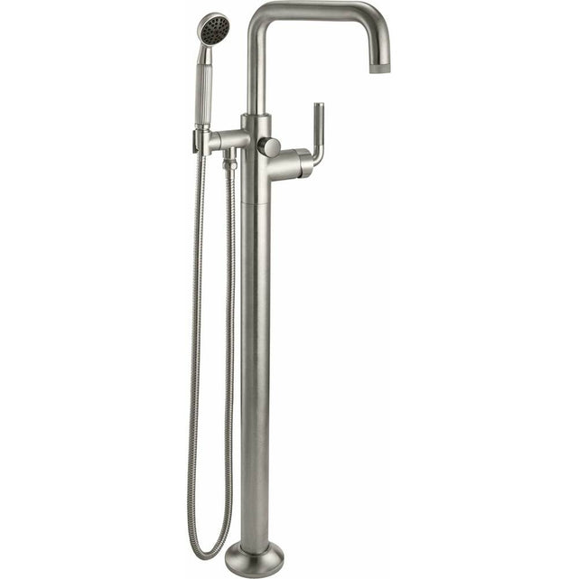 California Faucets - Industrial Single Hole Floor Mount Tub Filler - Quad Spout - Gloss White
