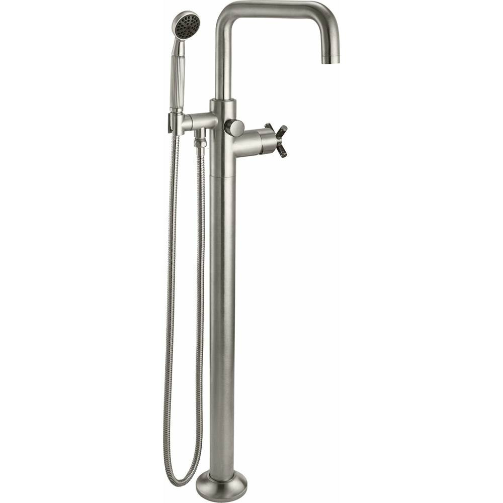 California Faucets - Industrial Single Hole Floor Mount Tub Filler - Quad Spout - Gloss White