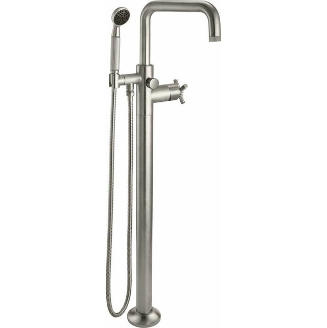 California Faucets - Industrial Single Hole Floor Mount Tub Filler - Quad Spout - Gloss White