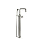 California Faucets - Industrial Single Hole Floor Mount Tub Filler - Low Quad Spout - Gloss White