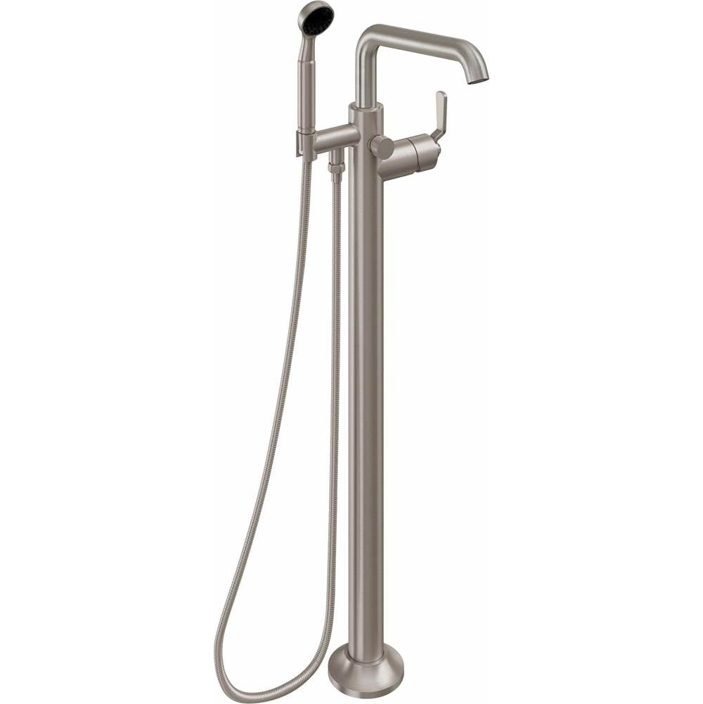 California Faucets - Industrial Single Hole Floor Mount Tub Filler - Quad Spout - Gloss White