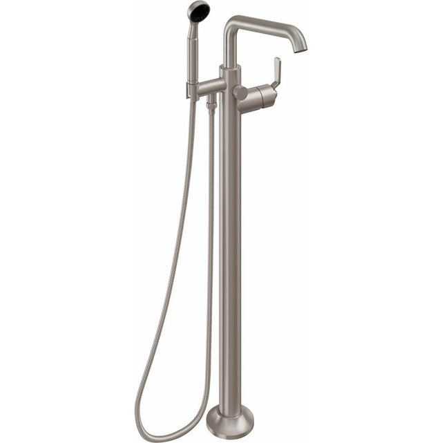 California Faucets - Industrial Single Hole Floor Mount Tub Filler - Quad Spout - Gloss White