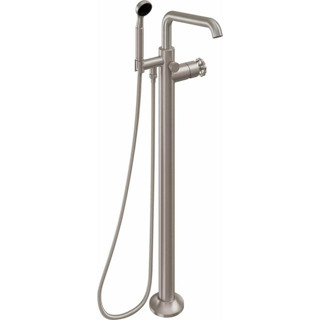 California Faucets - Industrial Single Hole Floor Mount Tub Filler - Quad Spout - Gloss White