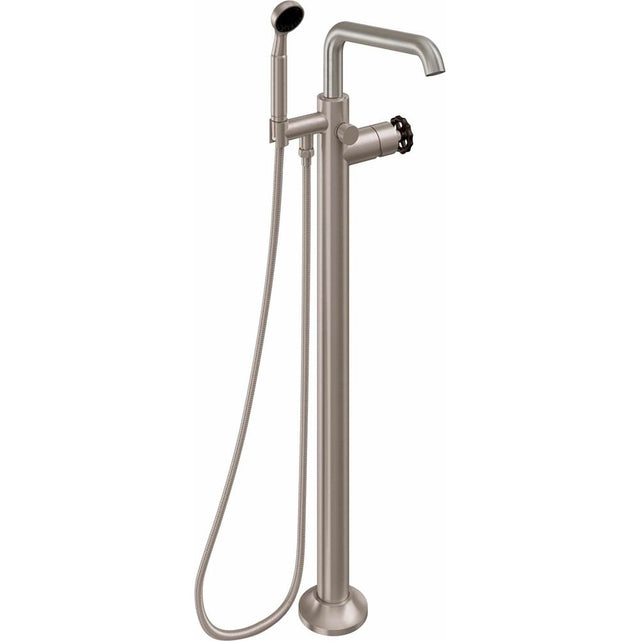 California Faucets - Industrial Single Hole Floor Mount Tub Filler - Quad Spout - Gloss White