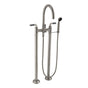 California Faucets - Industrial Floor Mount Tub Filler - Arc Spout - Gloss White