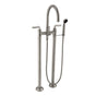 California Faucets - Industrial Floor Mount Tub Filler - Arc Spout - Gloss White