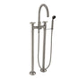 California Faucets - Industrial Floor Mount Tub Filler - Arc Spout - Gloss White