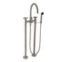 California Faucets - Industrial Floor Mount Tub Filler - Arc Spout - Gloss White