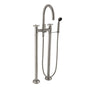 California Faucets - Industrial Floor Mount Tub Filler - Arc Spout - Gloss White