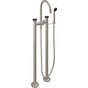 California Faucets - Industrial Floor Mount Tub Filler - Arc Spout - Gloss White