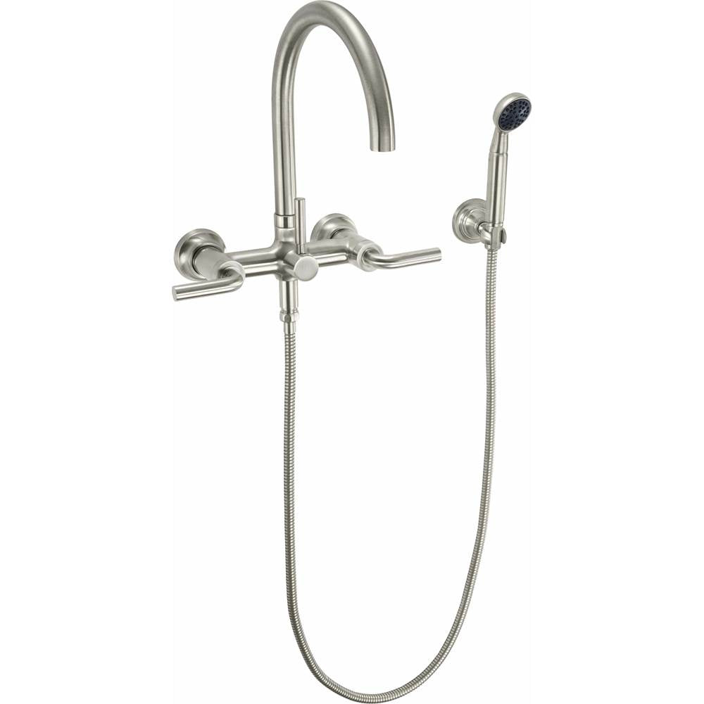 California Faucets - Industrial Wall Mount Tub Filler - Arc Spout - Gloss White