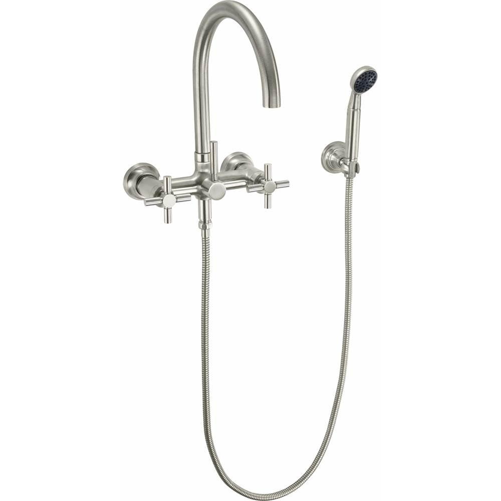 California Faucets - Industrial Wall Mount Tub Filler - Arc Spout - Gloss White