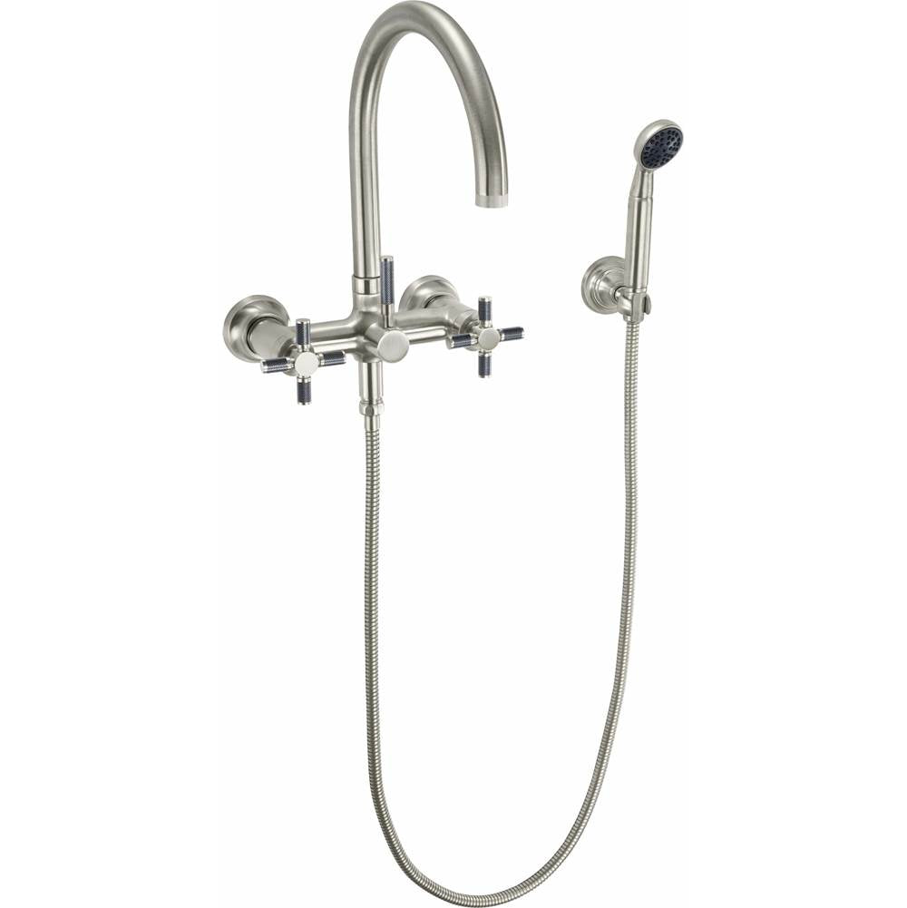 California Faucets - Industrial Wall Mount Tub Filler - Arc Spout - Gloss White