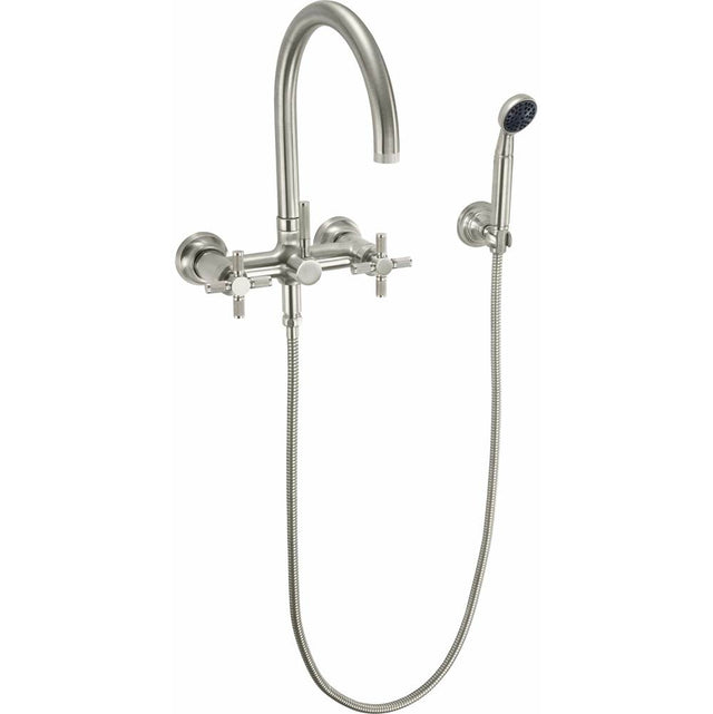 California Faucets - Industrial Wall Mount Tub Filler - Arc Spout - Gloss White