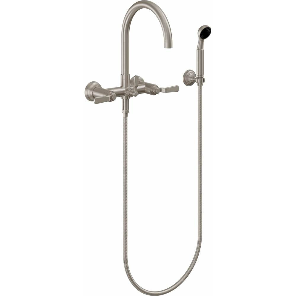 California Faucets - Industrial Wall Mount Tub Filler - Arc Spout - Gloss White