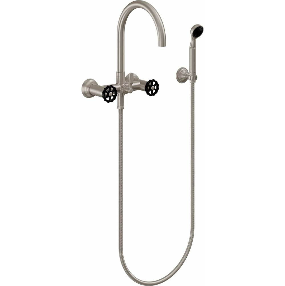 California Faucets - Industrial Wall Mount Tub Filler - Arc Spout - Gloss White