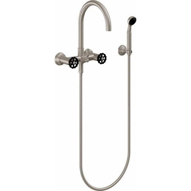 California Faucets - Industrial Wall Mount Tub Filler - Arc Spout - Gloss White