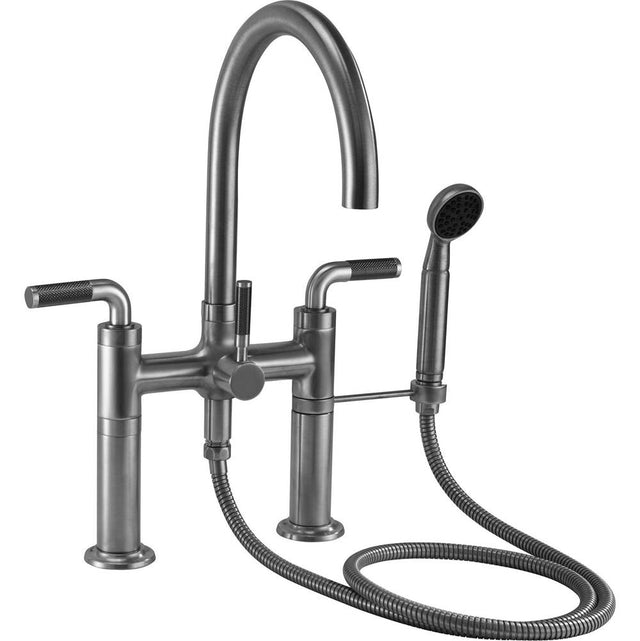 California Faucets - Industrial Deck Mount Tub Filler - Arc Spout - Gloss White