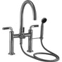 California Faucets - Industrial Deck Mount Tub Filler - Arc Spout - Gloss White