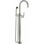 California Faucets - Industrial Single Hole Floor Mount Tub Filler - Arc Spout - Burnished Brass Uncoated