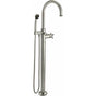 California Faucets - Industrial Single Hole Floor Mount Tub Filler - Arc Spout - Gloss White