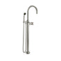 California Faucets - Industrial Single Hole Floor Mount Tub Filler - Arc Spout - Gloss White