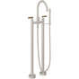California Faucets - Contemporary Floor Mount Tub Filler - Arc Spout - Gloss White