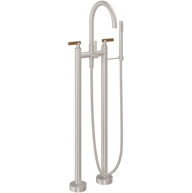 California Faucets - Contemporary Floor Mount Tub Filler - Arc Spout - Gloss White
