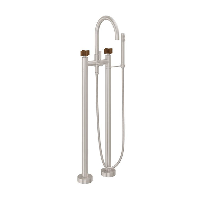 California Faucets - Contemporary Floor Mount Tub Filler - Arc Spout - Gloss White