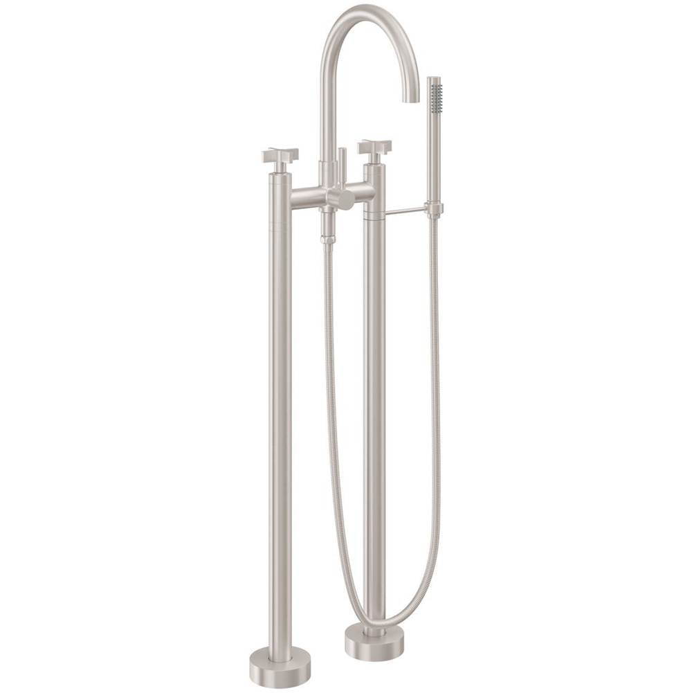 California Faucets - Contemporary Floor Mount Tub Filler - Gloss White