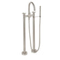 California Faucets - Contemporary Floor Mount Tub Filler - Arc Spout - Gloss White
