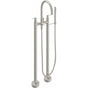 California Faucets - Contemporary Floor Mount Tub Filler - Arc Spout - Gloss White
