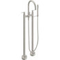 California Faucets - Contemporary Floor Mount Tub Filler - Arc Spout - Gloss White