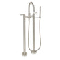 California Faucets - Contemporary Floor Mount Tub Filler - Arc Spout - Gloss White