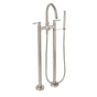 California Faucets - Contemporary Floor Mount Tub Filler - Arc Spout - Gloss White