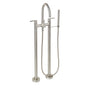 California Faucets - Contemporary Floor Mount Tub Filler - Arc Spout - Gloss White