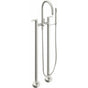 California Faucets - Contemporary Floor Mount Tub Filler - Arc Spout - Gloss White