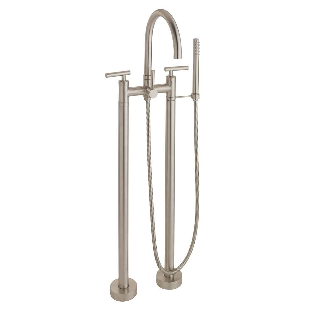 California Faucets - Contemporary Floor Mount Tub Filler - Arc Spout - Gloss White