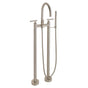 California Faucets - Contemporary Floor Mount Tub Filler - Arc Spout - Gloss White