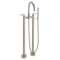 California Faucets - Contemporary Floor Mount Tub Filler - Arc Spout - Gloss White