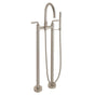 California Faucets - Contemporary Floor Mount Tub Filler - Arc Spout - Gloss White
