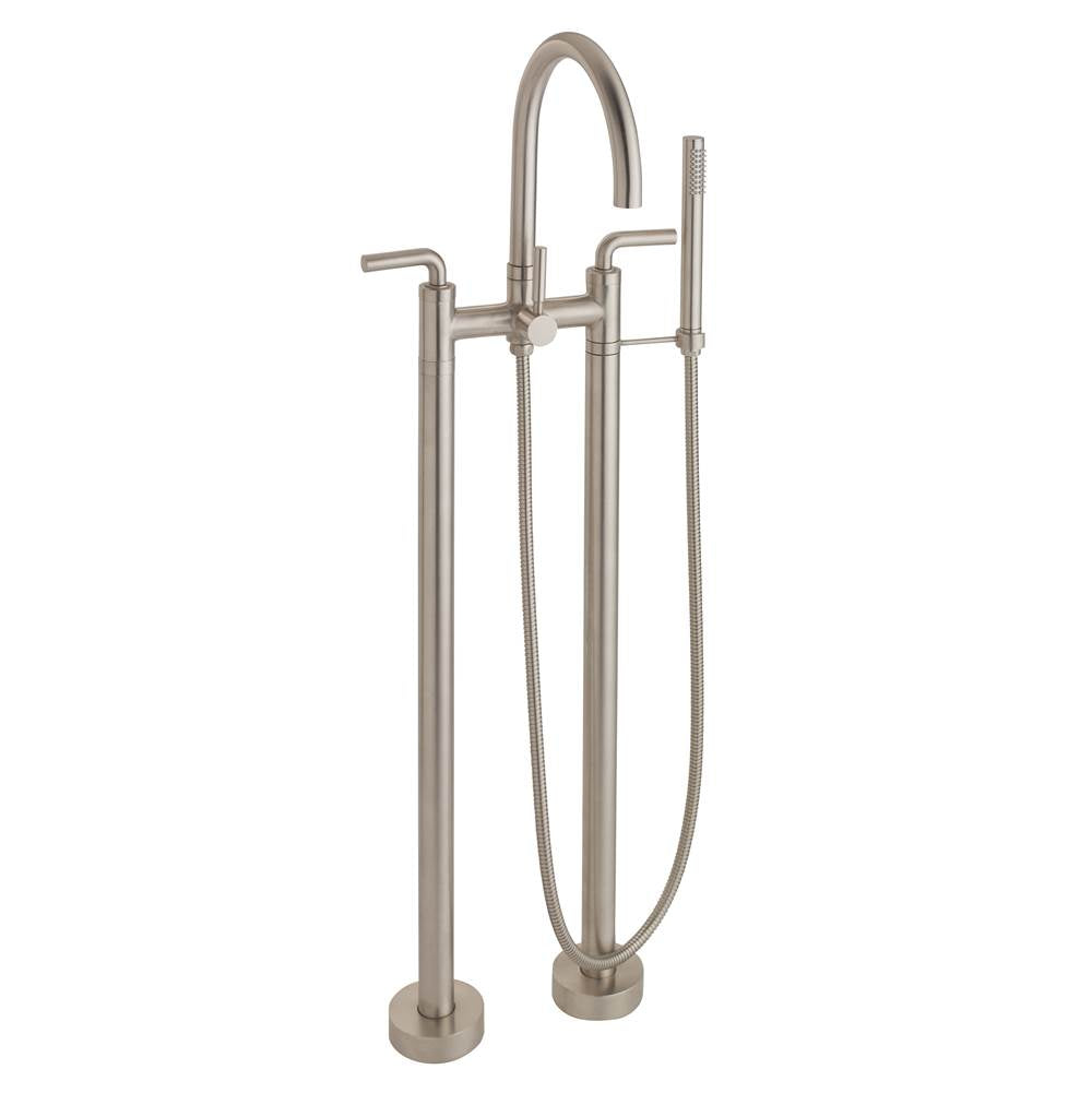 California Faucets - Contemporary Floor Mount Tub Filler - Arc Spout - Gloss White