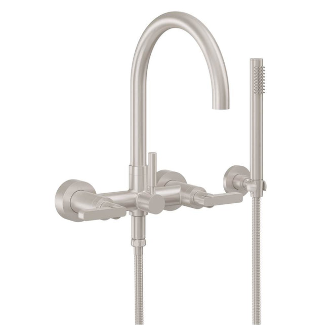 California Faucets - Contemporary Wall Mount Tub Filler - Arc Spout - Gloss White