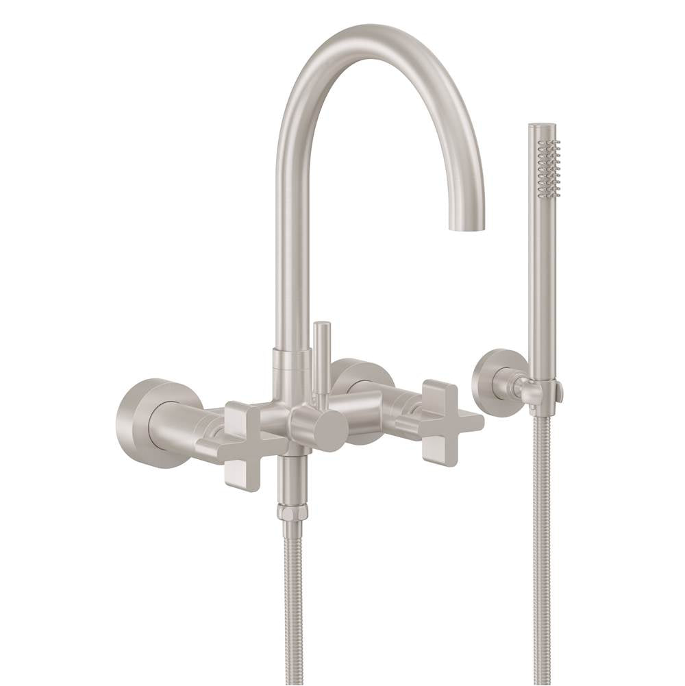 California Faucets - Contemporary Wall Mount Tub Filler - Arc Spout - Gloss White